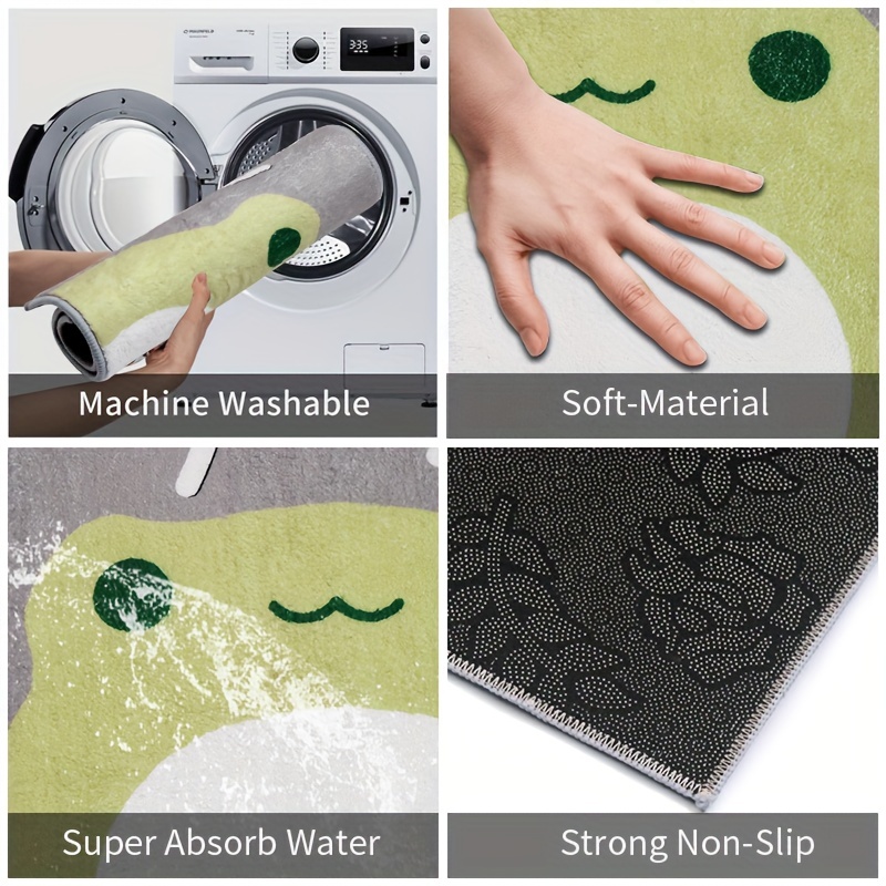 Cute Frog Pattern Bath Rug Non slip Absorbent Quick Drying - Temu