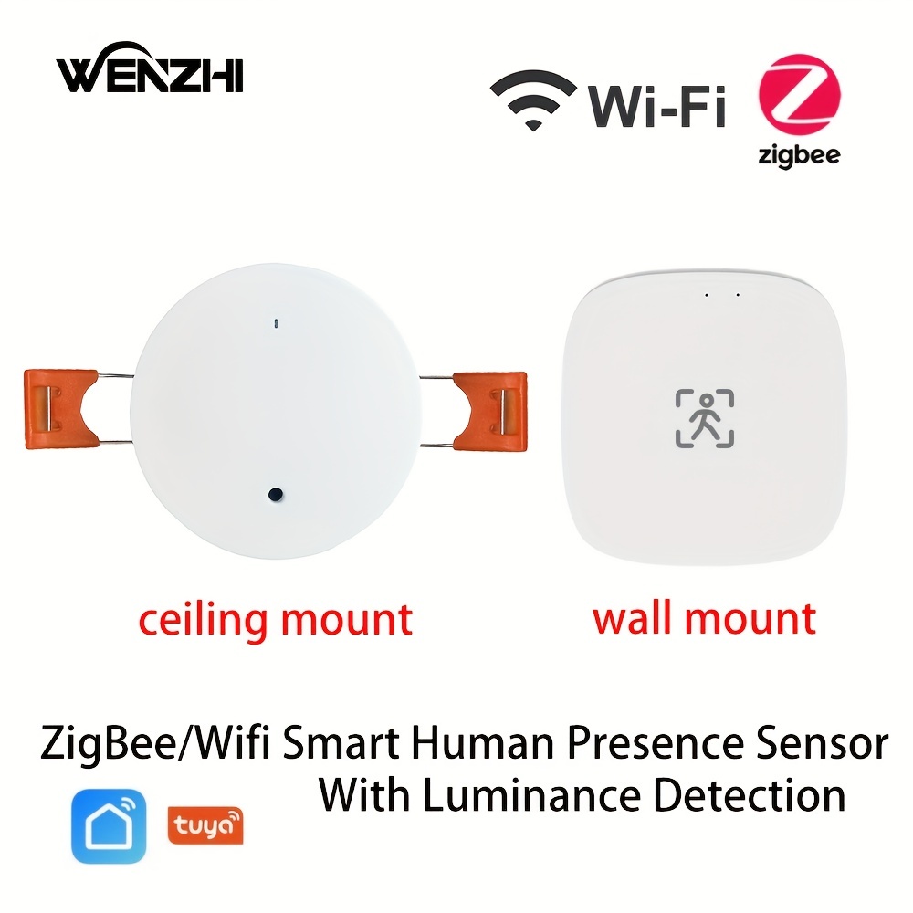Sensor de presencia humana MmWave, detector de presencia de ondas de radar  milimétrico Tuya WiFi, sensor de movimiento de ocupación, no necesita