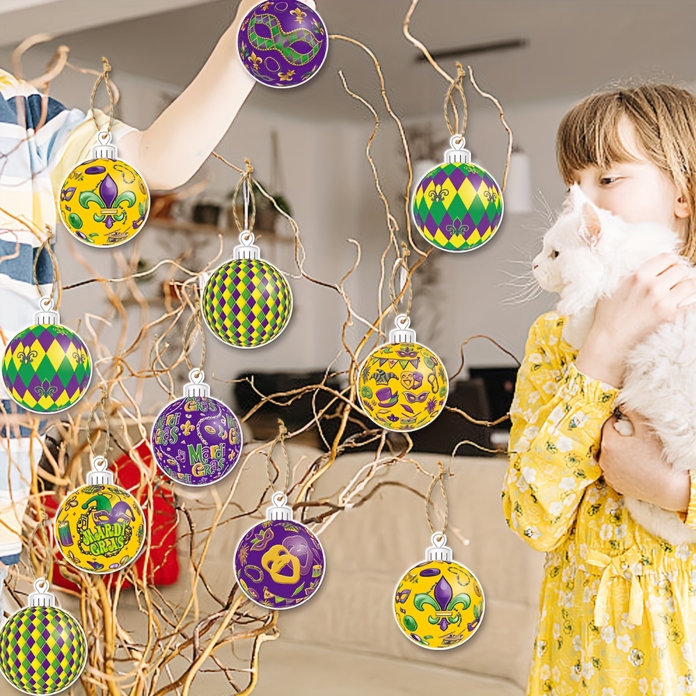 Mardi Gras Balls Ornaments For Home Tree Mardi - Temu