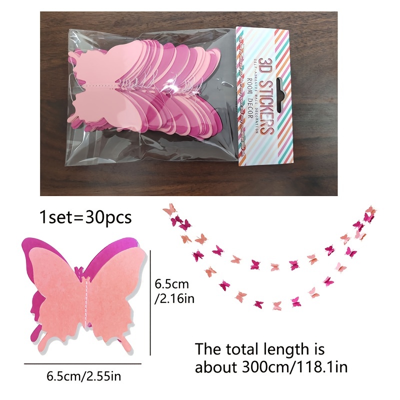 3d Paper Butterfly Garland Buntings For Wedding Party - Temu Germany