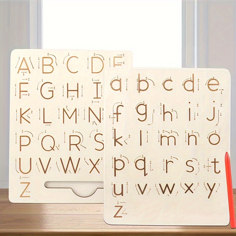 Wooden Wooden Alphabet Tracing Board Handwriting Practice