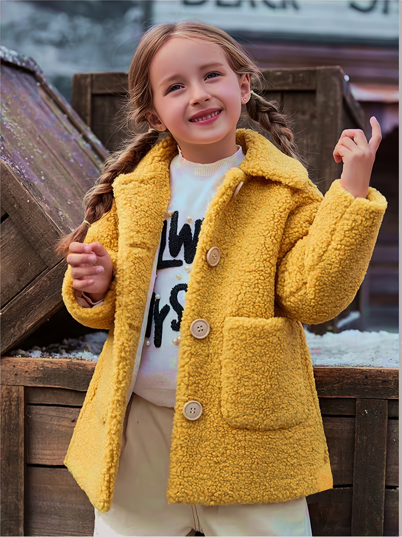 Abrigo de niña de lana con capucha larga recta en color rojo brillante  abrigo de invierno personalizado para niña, abrigo elegante para niños,  chaqueta de niña cálida con capucha -  México