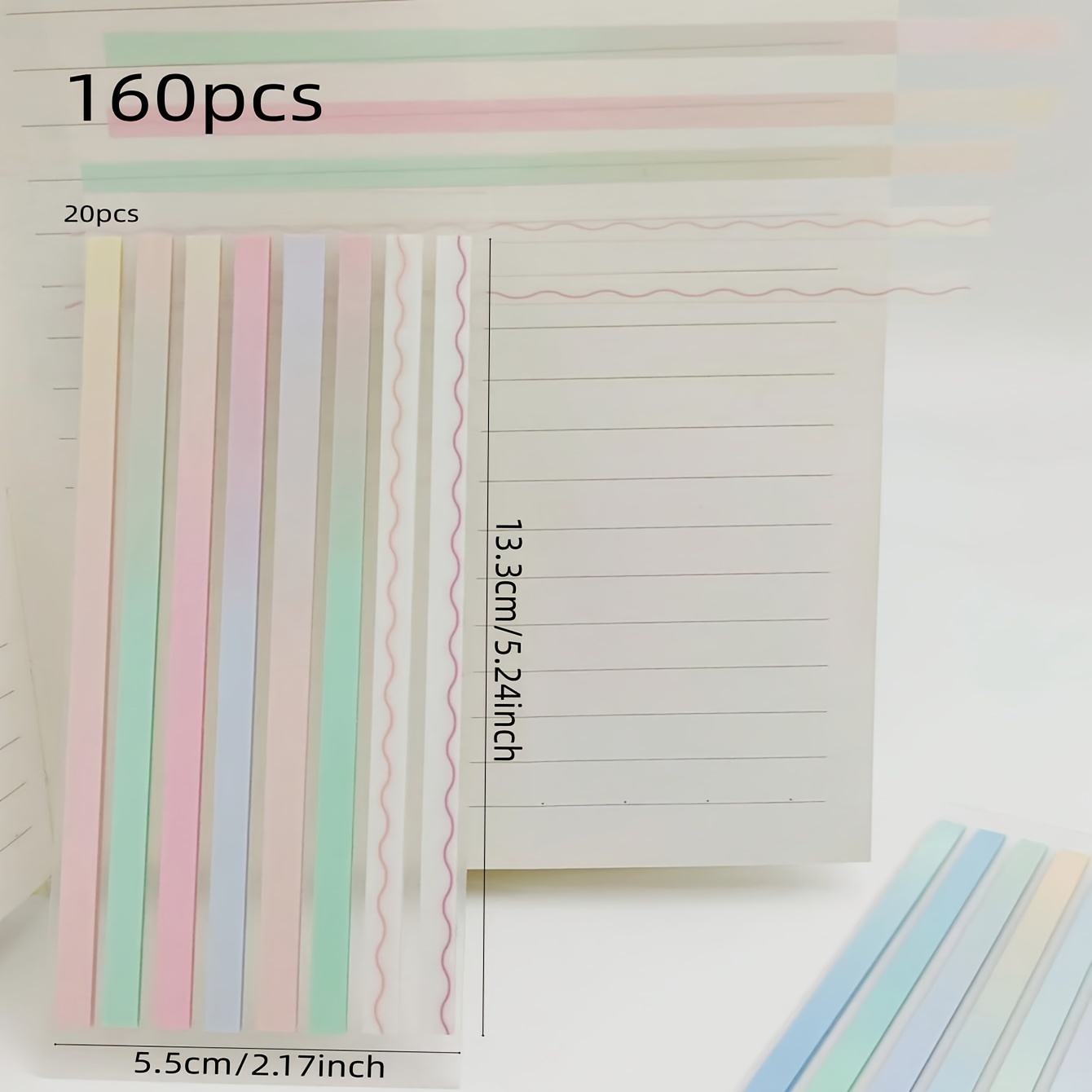 Highlighter Sticky Notes: Long Strips Page Markers For Annotating