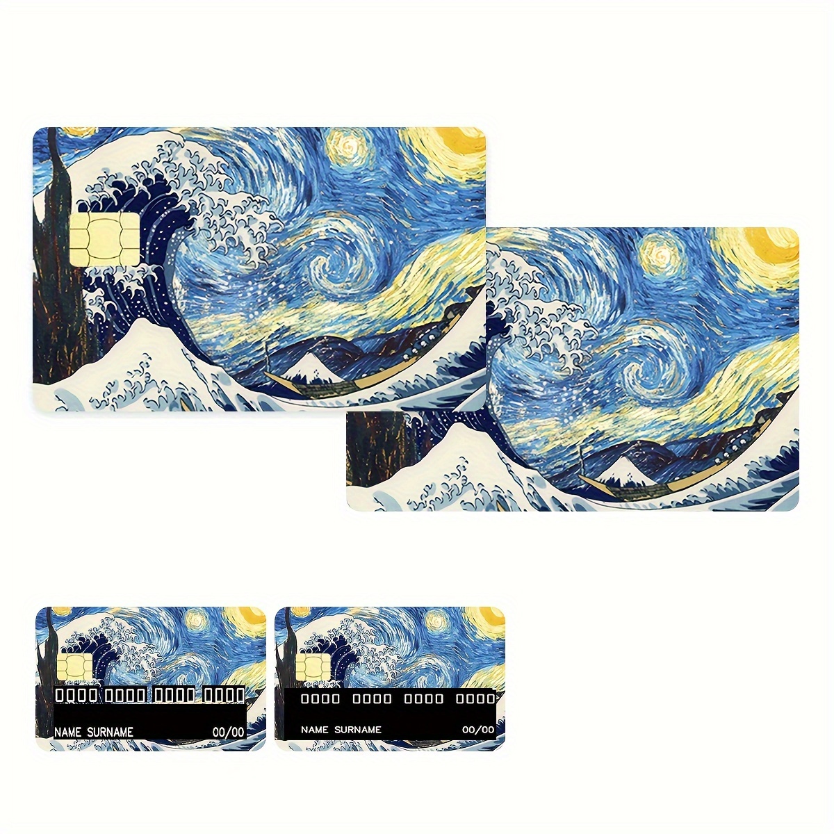 Japan Wave Credit Card Stickers Skin No Bubble Slim Waterproof  Anti-Wrinkling Removable Vinyl Debit …See more Japan Wave Credit Card  Stickers Skin No