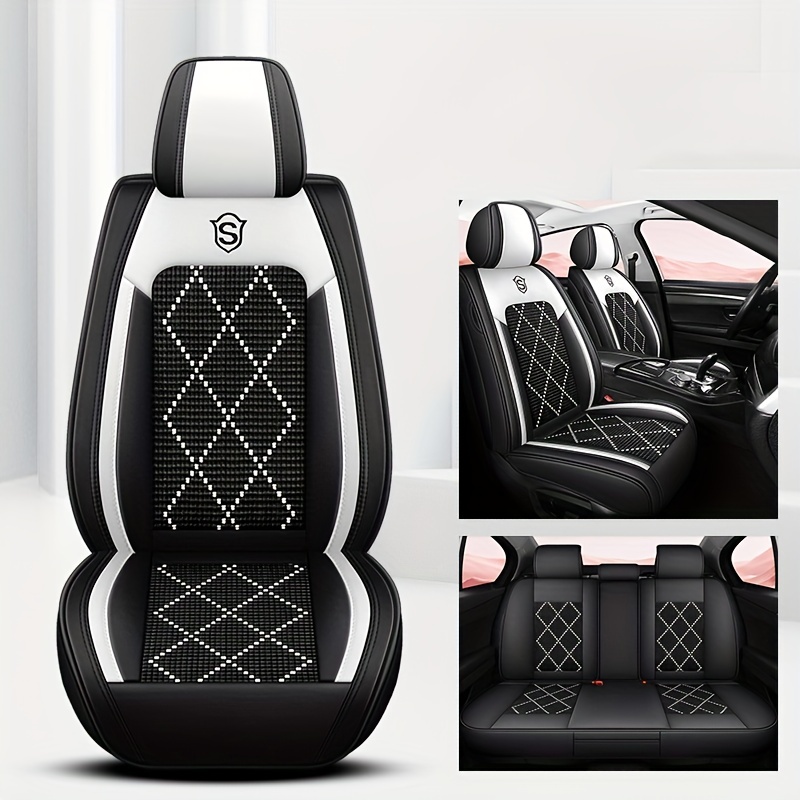 Luxury Ice Silk Faux Leather Car Seat Covers Fit 5 seaters - Temu Australia