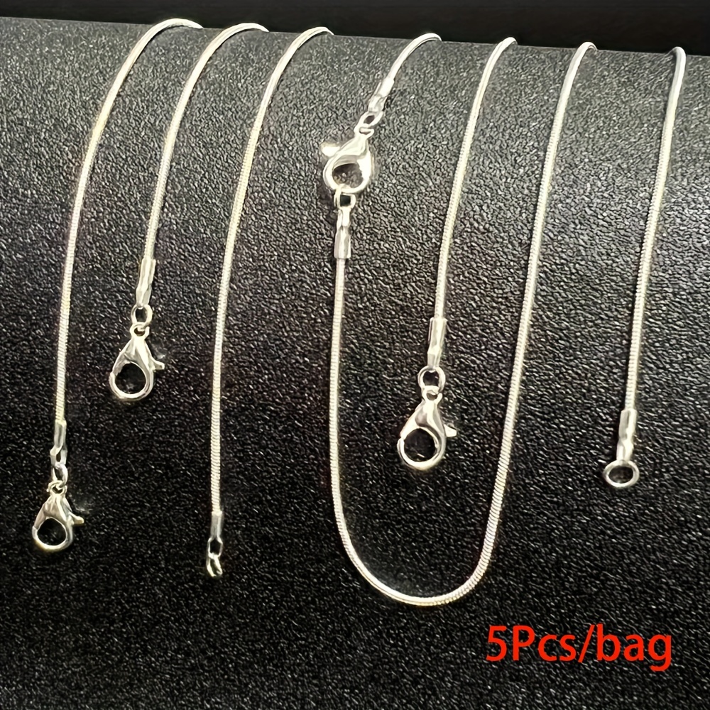 24pcs Chains for Jewelry Making 20 inch 925 Sterling Silver Plated 1.2mm DIY Snake Chain Bulk Link Necklace with Lobster Clasps