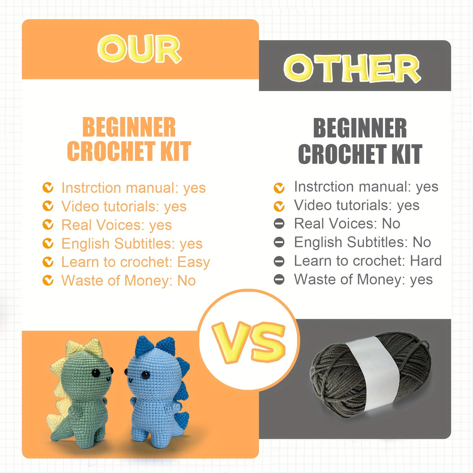 Quesisha Crochet Kit For Beginners With Easy Peasy Yarn cute - Temu