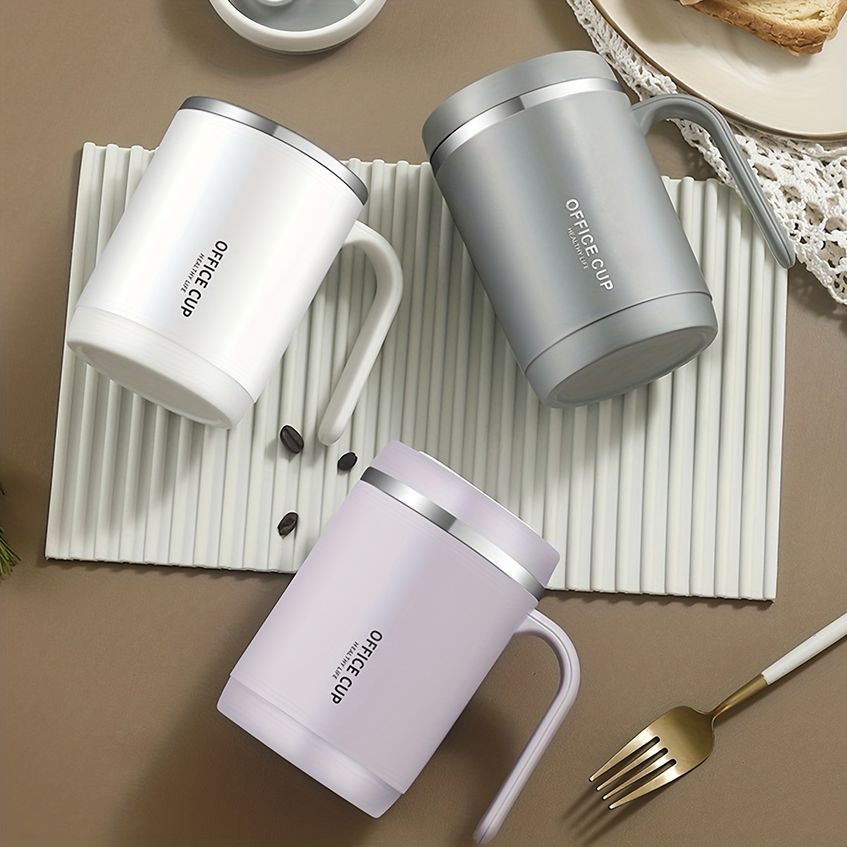 Thermal Coffee Cup Stainless Steel Iced Coffee Mug Tea Cup Leakproof Water  Bottle Vacuum Insulated Cups With Lids