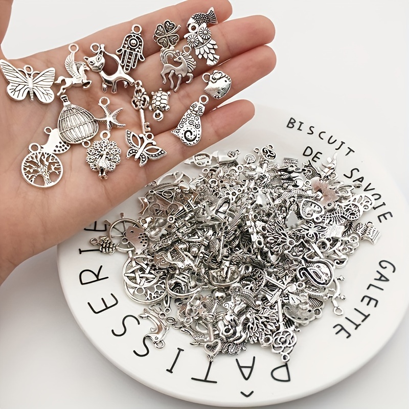

100/200pcs Metal Mixed Charms Alloy Pendant Bulk For Diy Vintage Bracelet Pendant Necklace Accessories Jewelry Making Findings Small Business Supplies