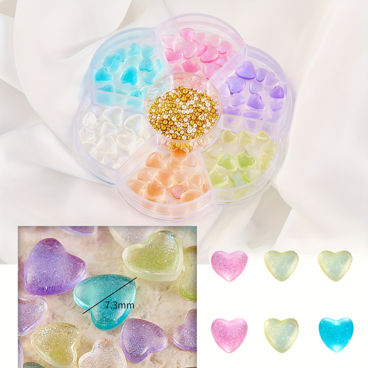 4 Colors Acrylic Heart Rhinestone Flatback Heart - Temu