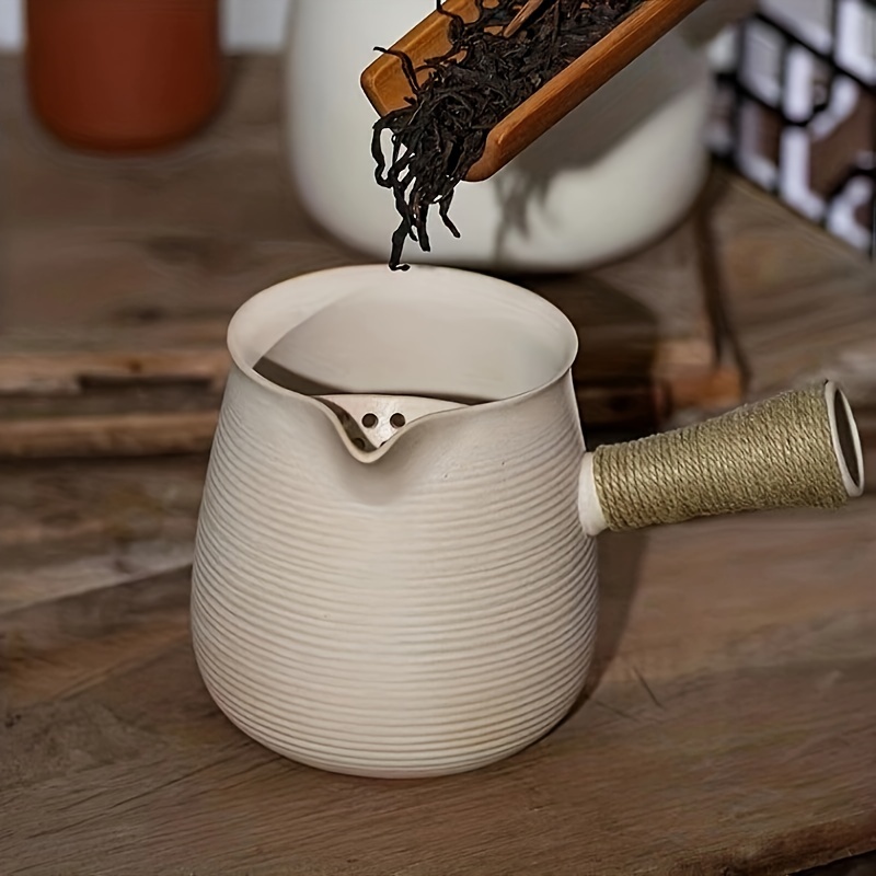 Ceramic Teapot, Non-Insulated Tea Server, Large Washington, 16 Ounce, Black