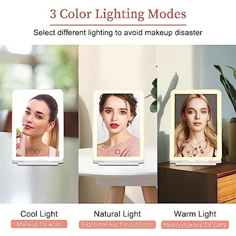 Espejo De Luz Maquillaje Led Táctil Inteligente Iluminado