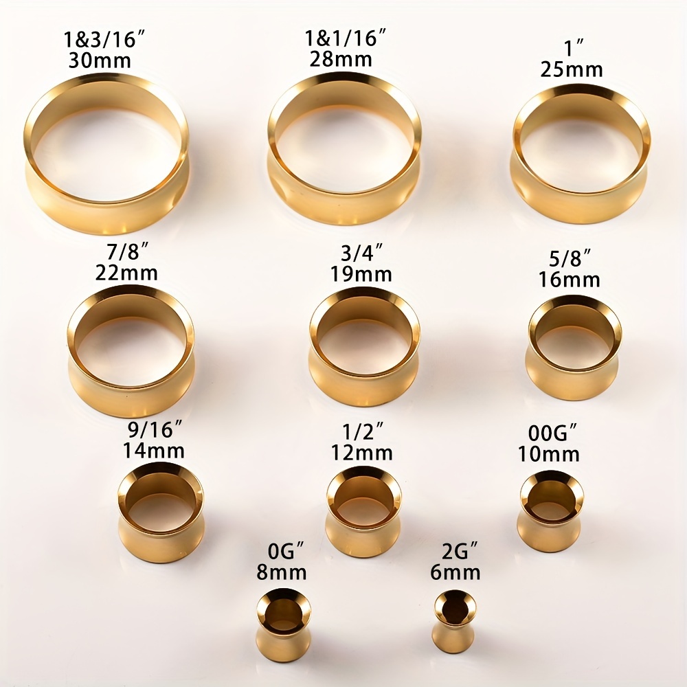 Image of 2pcs Stainless Steel Hollow No-screw Flare Ear Tunnels Plugs Expander Stretcher Gauges Earrings Body Piercing Jewelry