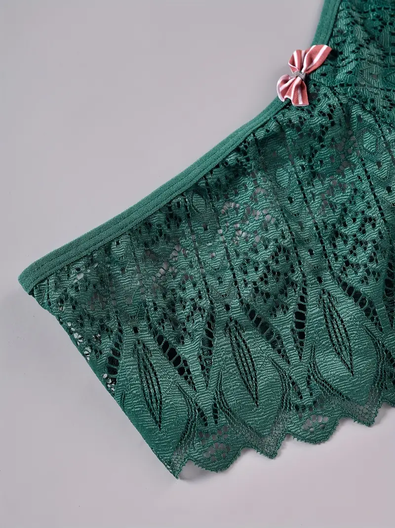 Curwish Lacy Wonders-Bottle Green Lace Panty (XL)