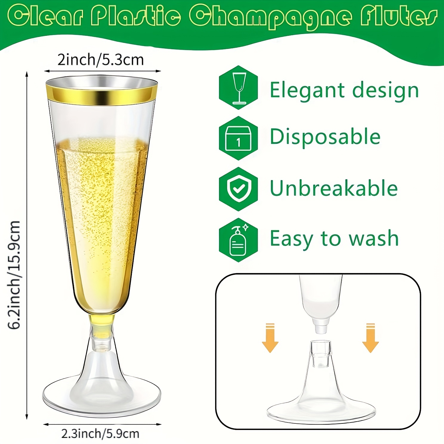 Wedding Champagne Flute Disposable Plastic Wedding Cup Champagne Glass  Drinking Utensils For Party