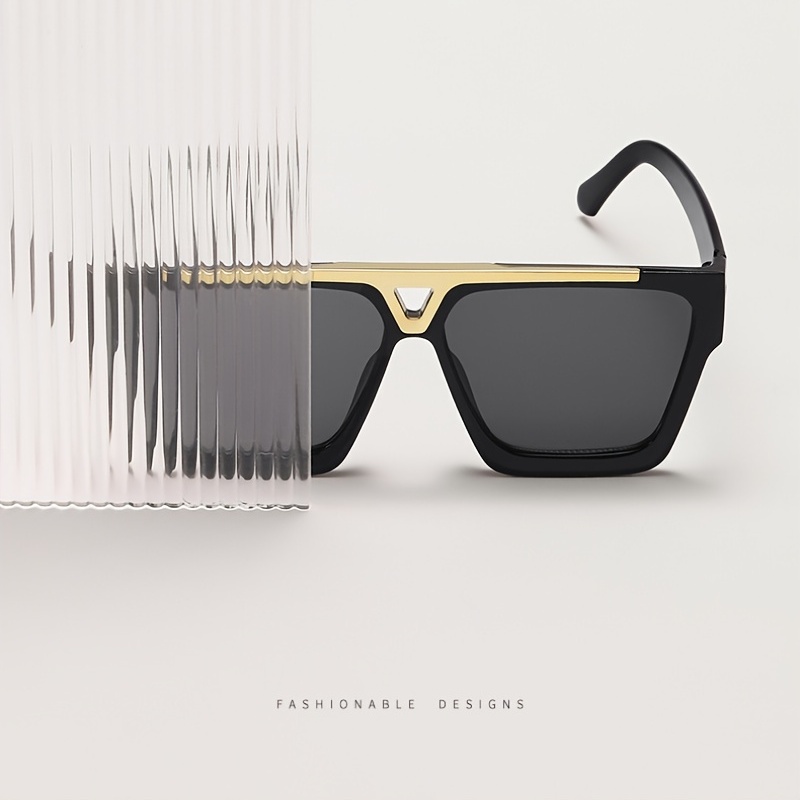 Louis Vuitton, Accessories, Louis Vuitton 1 Evidence Metal Square  Sunglasses Colors Gold