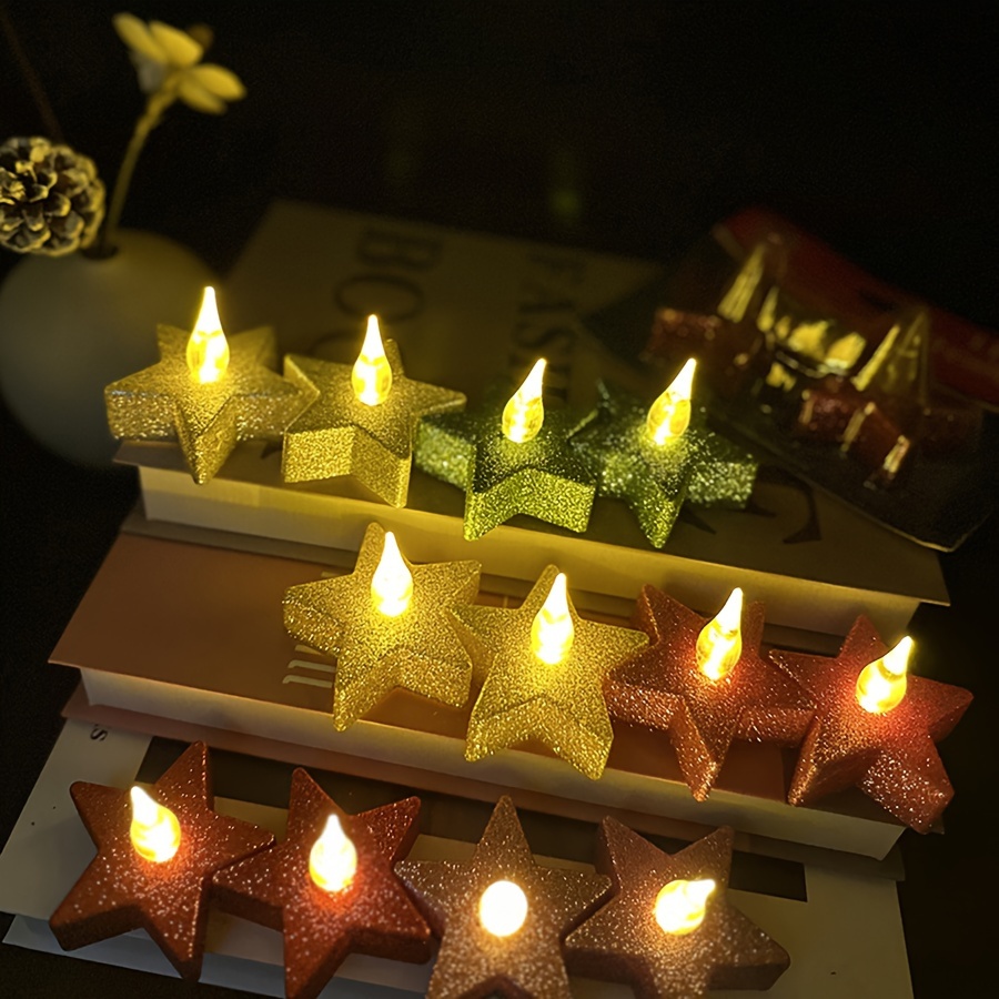 Golden Powder Candle Light Led Electronic Simulation - Temu