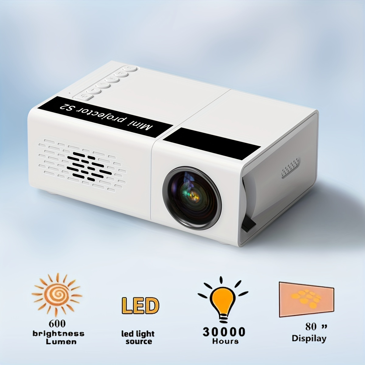 X3 Vidéoprojecteur LCD 4K UHD 9500 Lumens HDMI USB Blanc