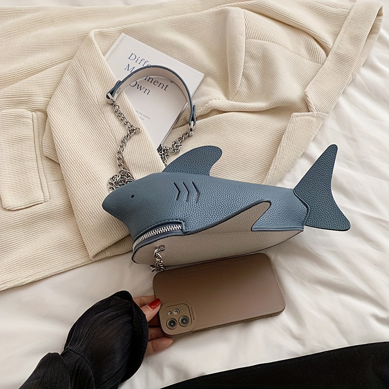 Creative Design Shoulder Bag - Shark Shaped Design - Kawaii Crossbody  Zipper Bag - Temu United Arab Emirates