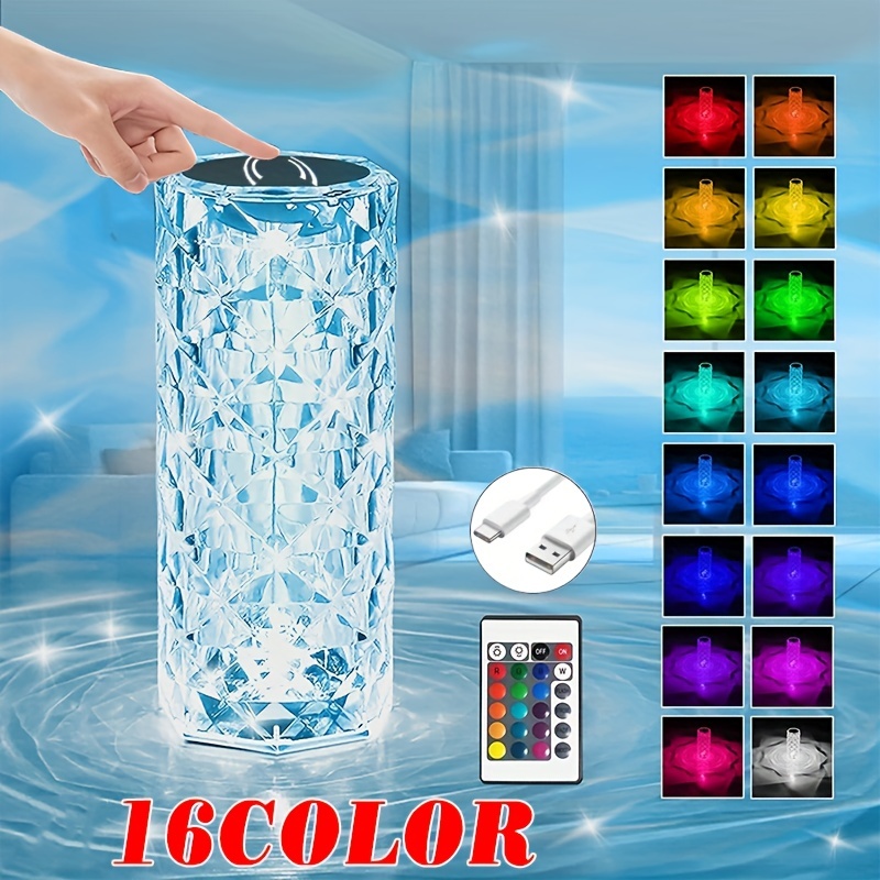 

1pc Led Table Light, Rose Light, 16 Color Touch Lamp Adjustable Romantic Atmosphere Light, Usb Touch Night Light