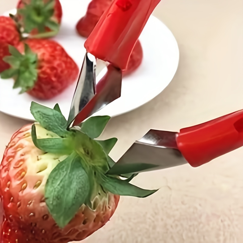 Red Strawberry Slicer Creative Strawberry Huller Stem - Temu