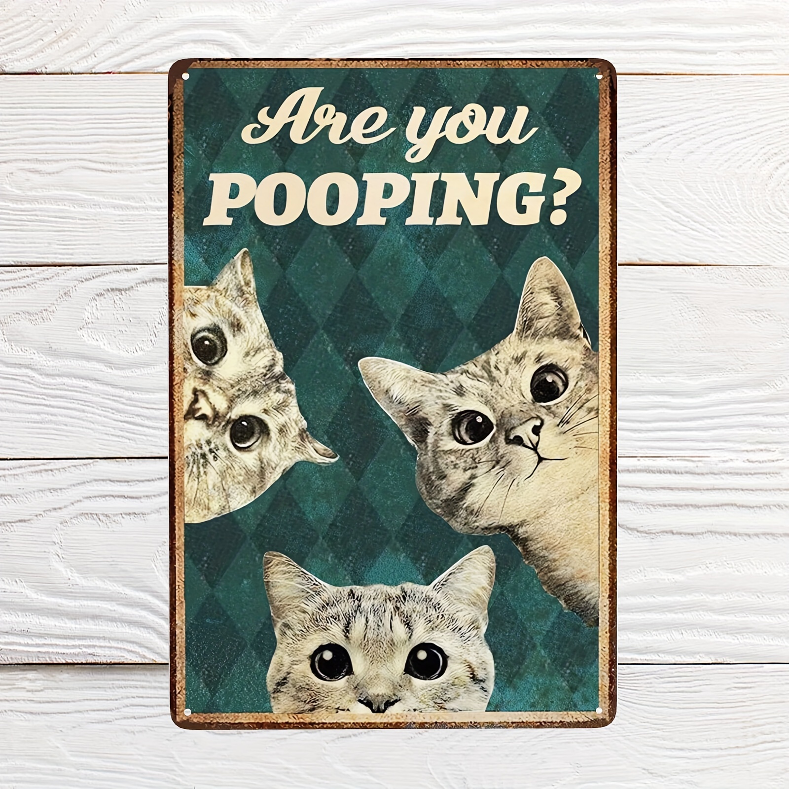 1pc Retro Aluminum Sign Vintage Black Cat Are You Pooping Signs Bathroom Restroom Wall Toilet Decor Funny Kitty Cat Cats Lover Gift Funny Black Cat Nursery Decor Tin Signs For Bathroom 8X12inch