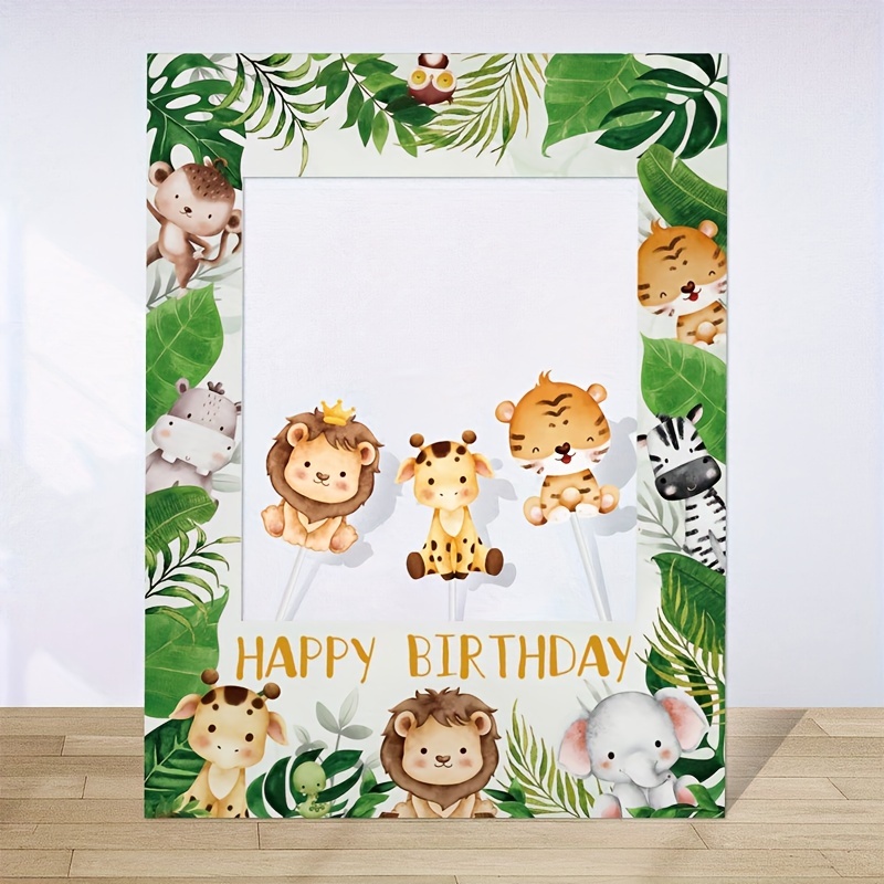 

1 Set Jungle Animal Paper Frame, Butterfly Dinosaur Birthday Party Photo Props, Wild 1 Safari Theme Party Supplies, 1st Birthday Shower Home Decor