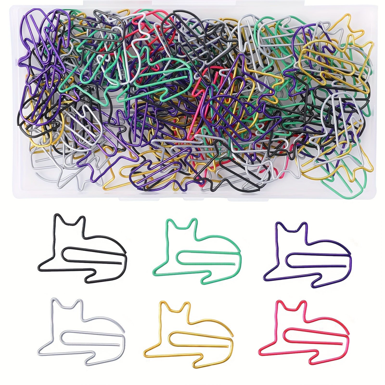 

20pcs Large Cat Paper Clips Cute Animal Shaped Paperclip 6 Colors Creative Funny Memo Clips For Adorable Bookmarks Office Supplies Gifts For Women Men Cat Lovers