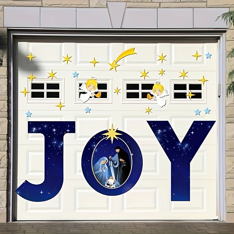 Christmas Garage Door Decorations Xmas Magnetic Reflective Snowman
