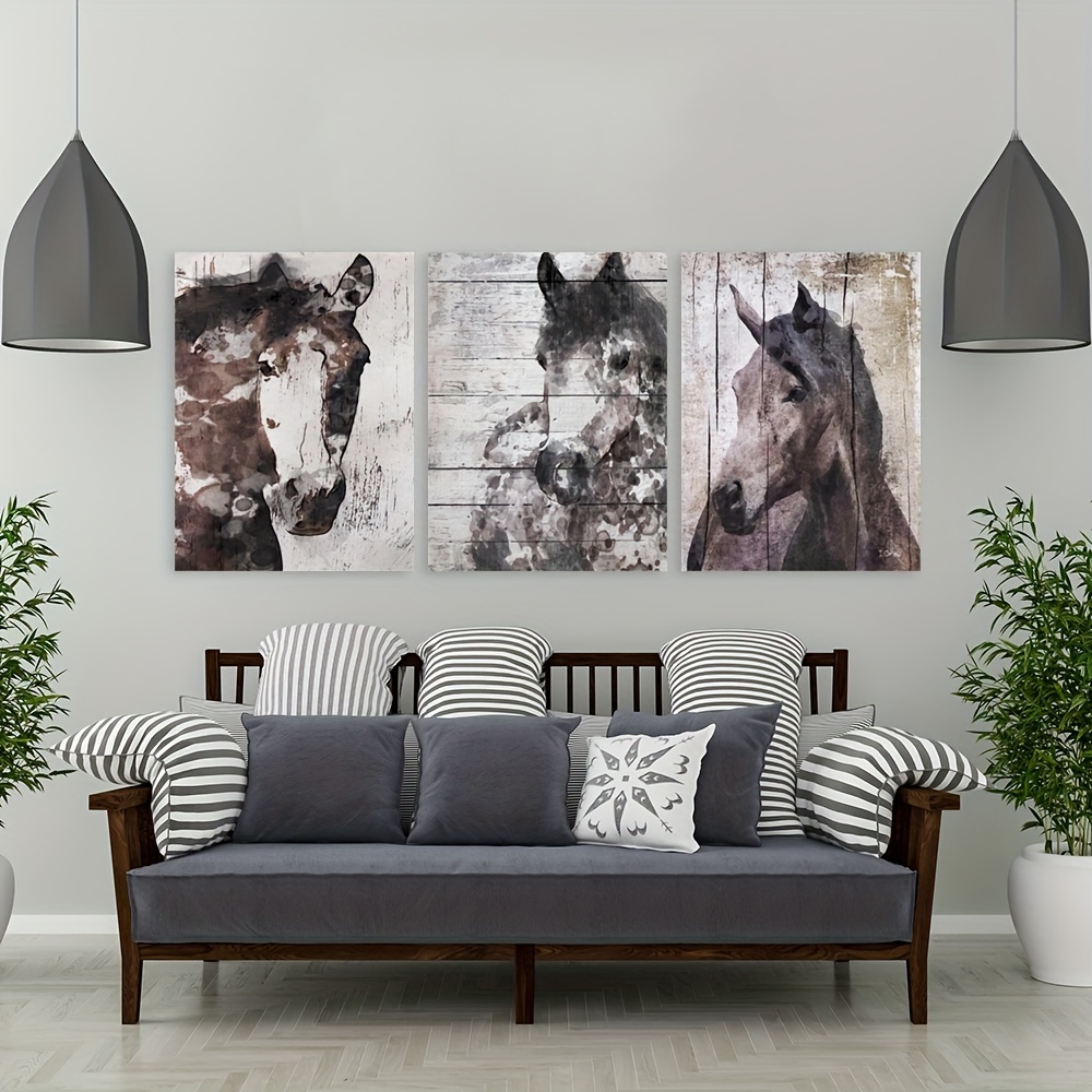 Gorgeous Horse Prints Poster Unique Horse Wall Decor Grey - Temu