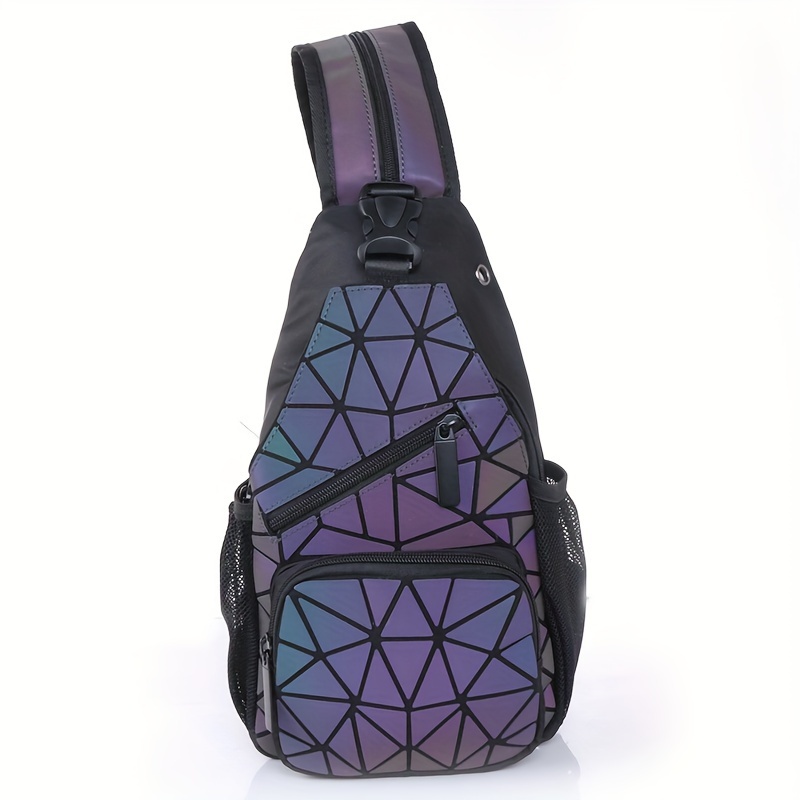 

1pc Men's Trendy Chest Bag, Business Casual Shoulder Crossbody Waist Bag, Multifunctional Argyle Geometric Bag
