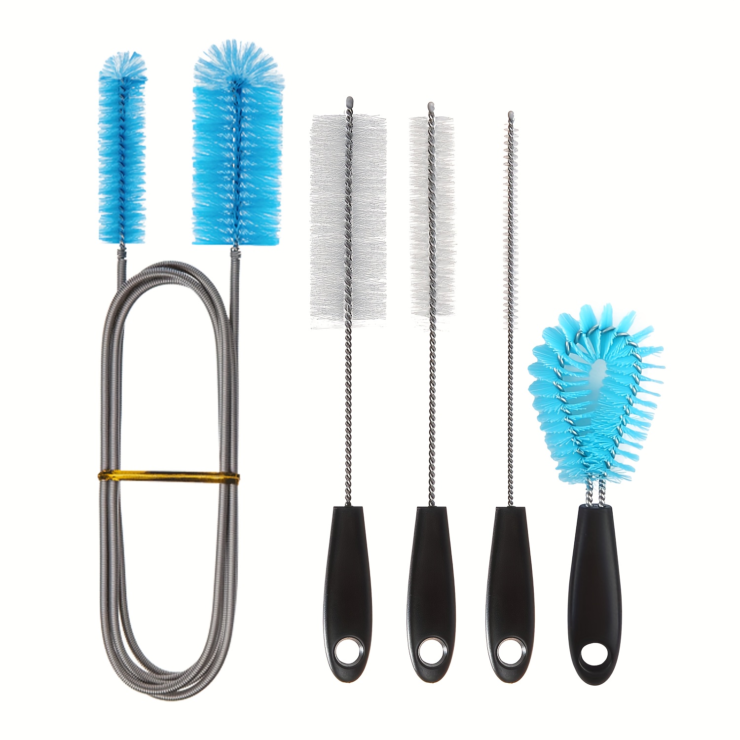 

5pcs/set, Double-headed 2 Way Nylon Cleaning Brush Flexible Drainage Brush, Tube Cleaning Brush, Straw Brush, Bottle Cleaning Brush, Scrub Brush, Cleaning Supplies, Cleaning Tool, Christmas Supplies