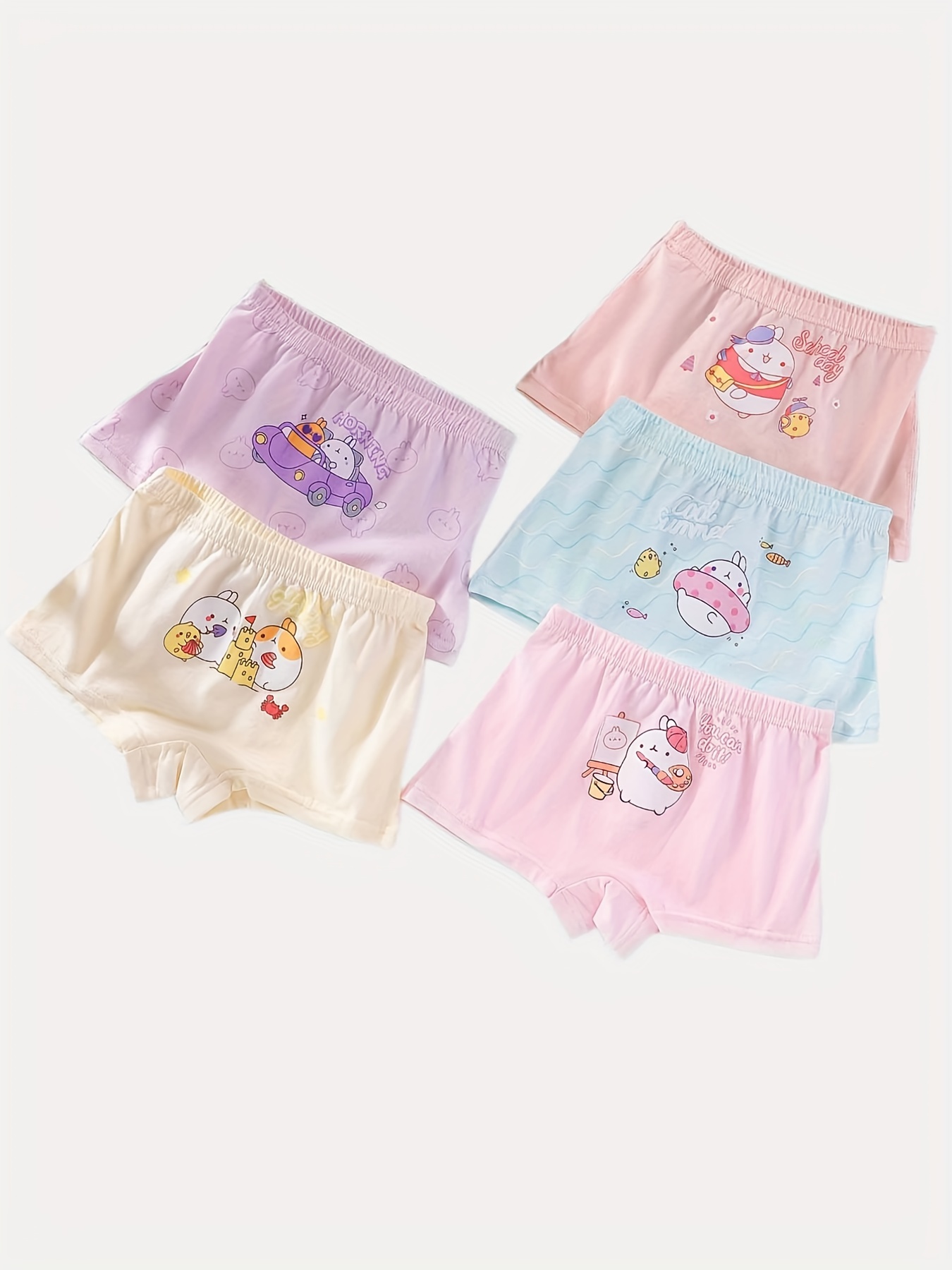 Girls Cotton Briefs Cartoon Print Boyshort Panties Girls - Temu