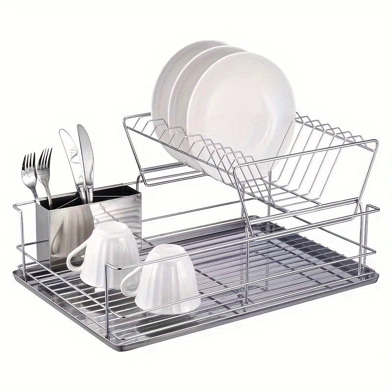 ORZ Dish Drying Rack, Dish Racks for Kitchen Counter, Black Metal Dish  Drainer, Compact Dish Drying Rack with Drainboard, Kitchen Drying Rack for