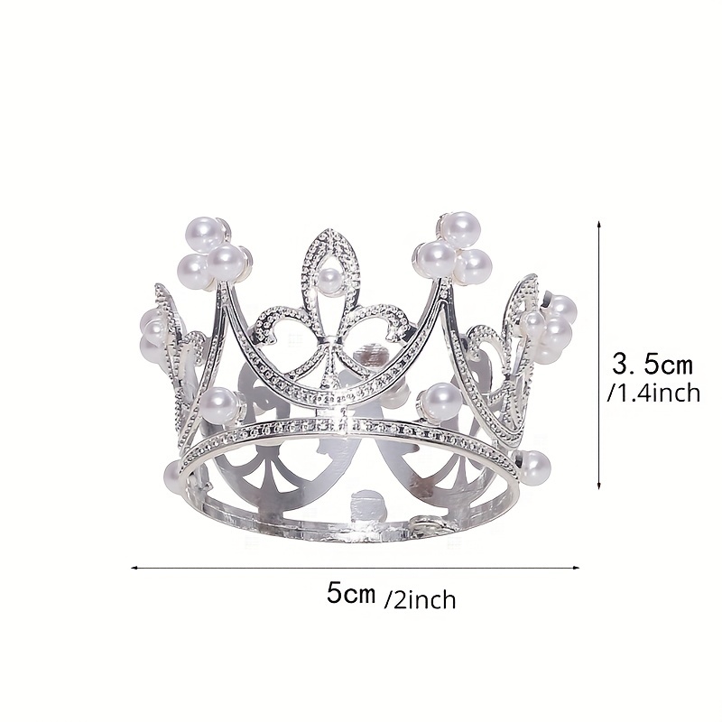 1pc Miniature Crown Cake Decoration In Gold/silver Color