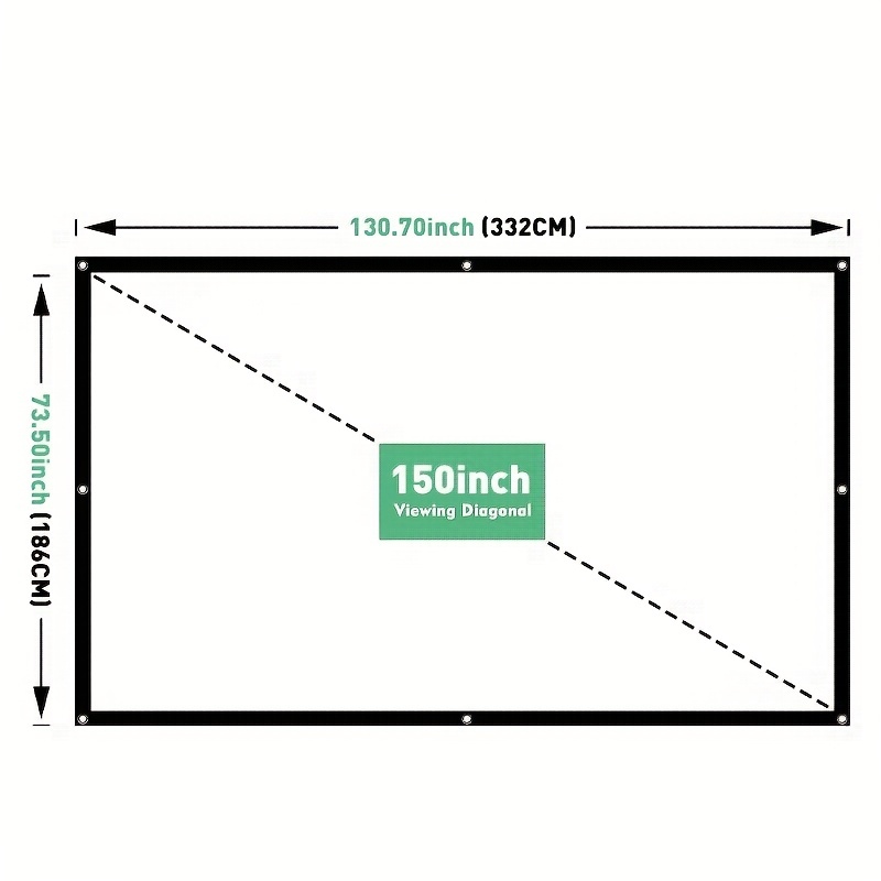 150インチ屋外屋内投影スクリーン 4K折りたたみ式しわ防止ポータブル16