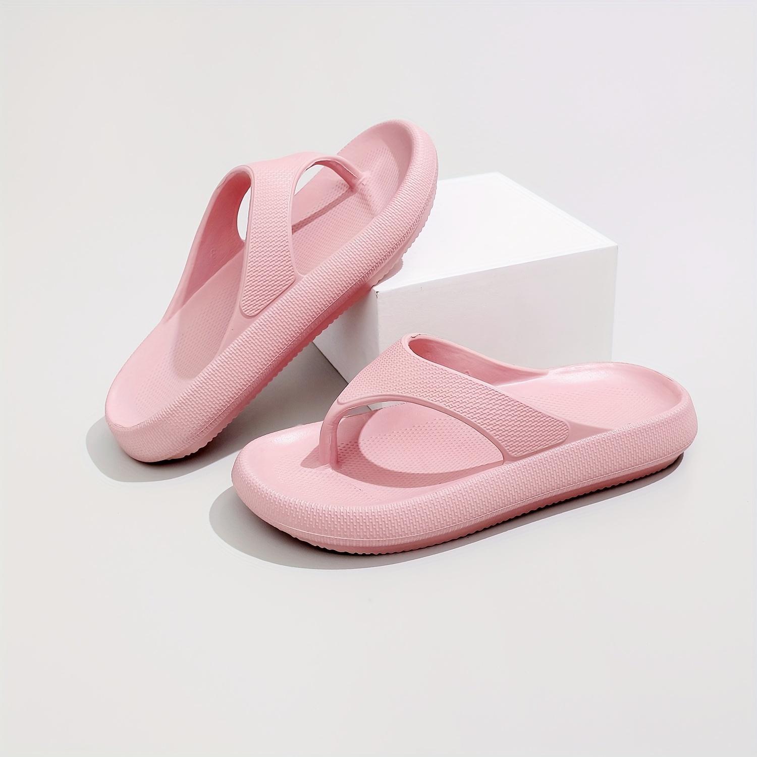 Solid Color Eva Flip Flops Simple Style Soft Sole Wear - Temu