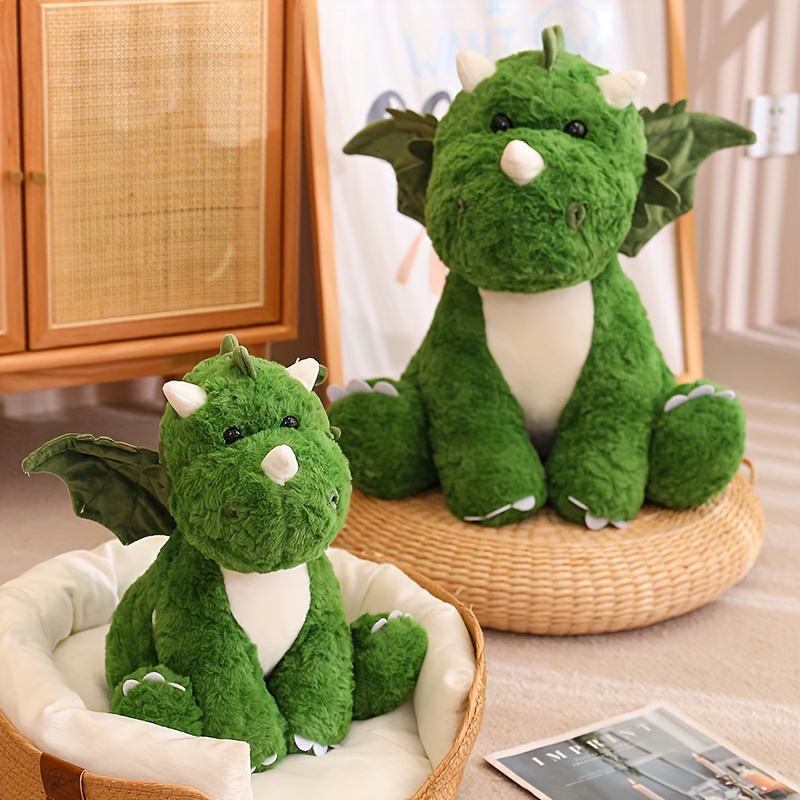 Dinosaur Egg Plush Toy With Wings, Green Little Dragon Doll Cute Animal Doll