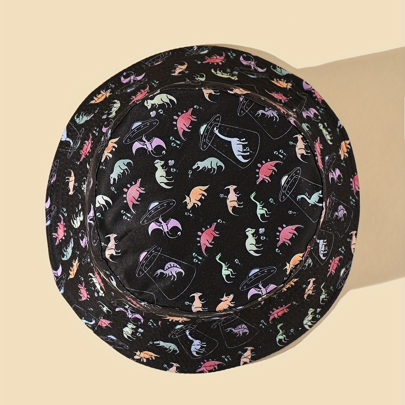 Men's Dinosaur Print Polyester Bucket Hat