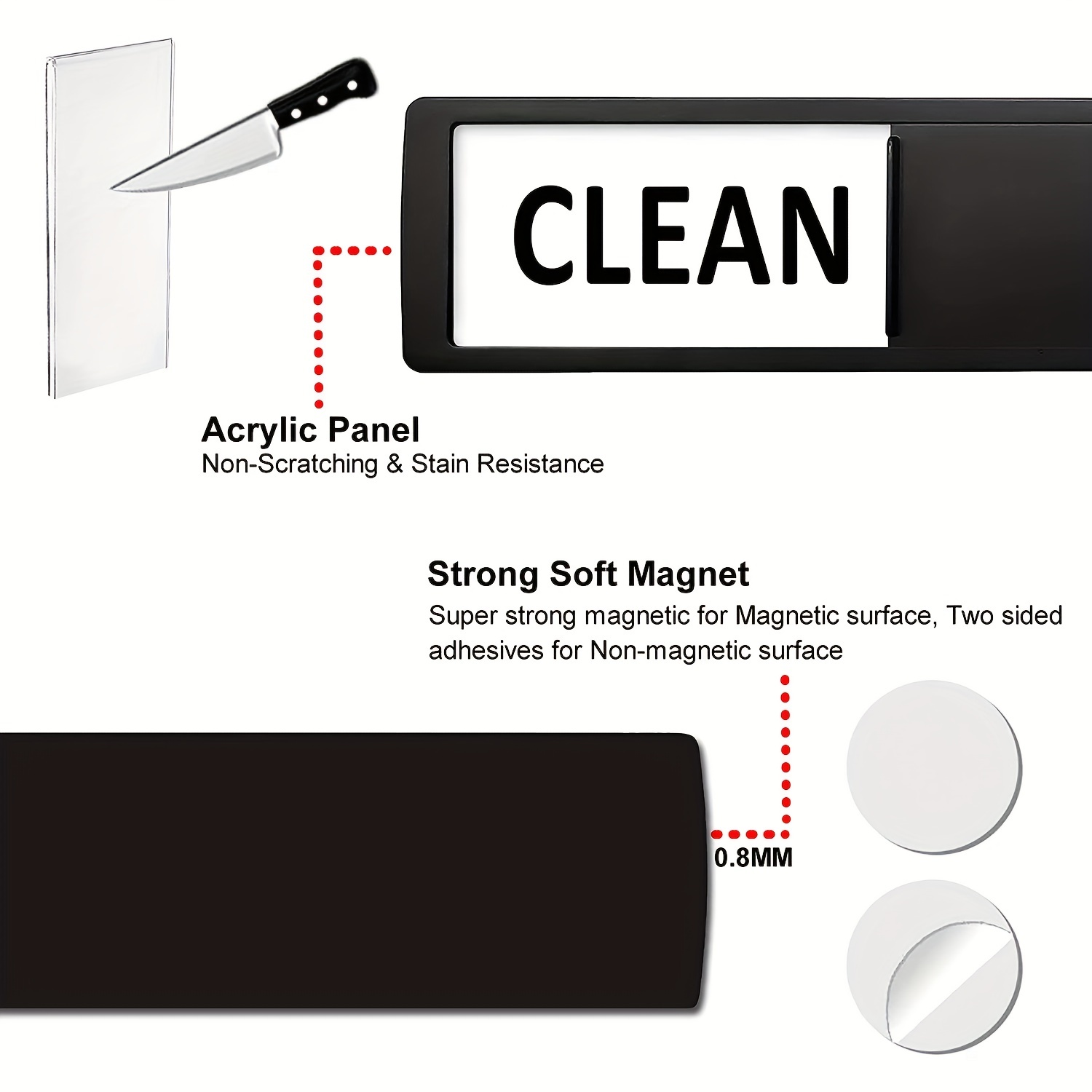 1pc Dishwasher Magnet Clean Dirty Sign, Universal Double-Sided Clean Dirty  Magnet For Dishwasher, Refrigerator Or Washing Machine, Strong Magnetic No  Scratches