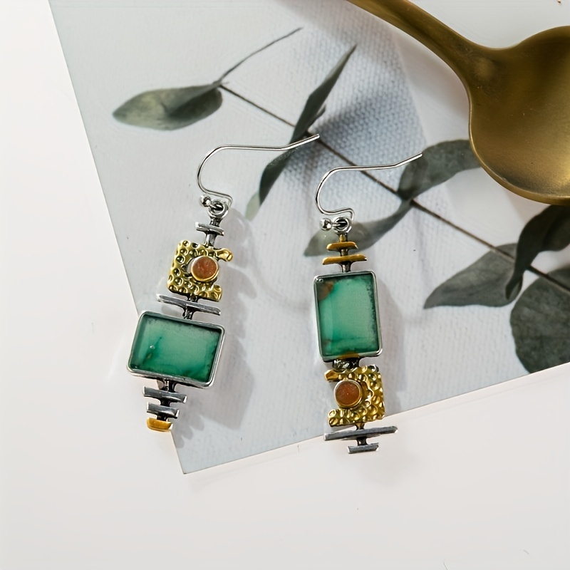 Vintage Geometric Drop Hook Earrings