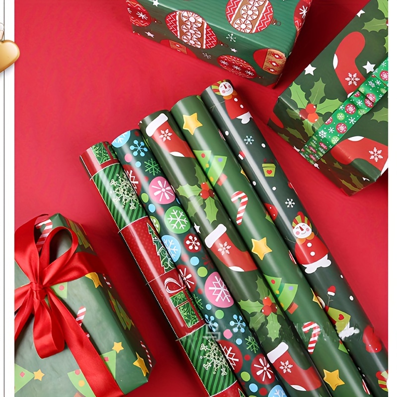 Roll Of Kraft Green Tree Wrapping Paper Roll Colorful Gift - Temu