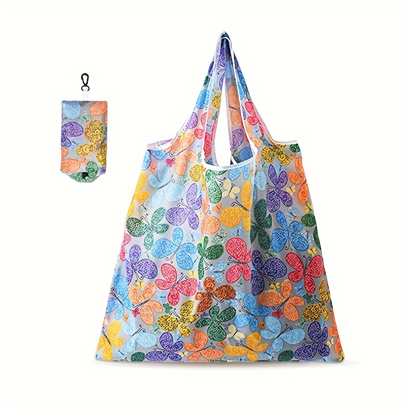 Print Foldable Shopping Bag Large Capacity Polyester - Temu Canada