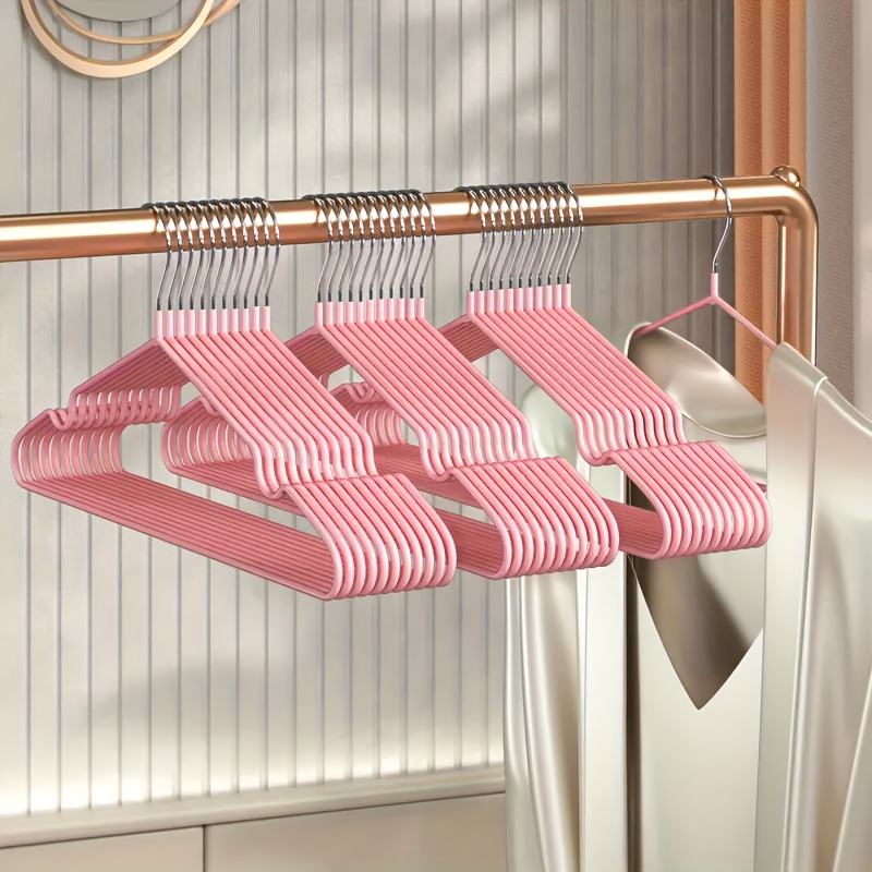 Metal Clothes Hangers, Dip Plastic Clothes Hangers, Household Non-slip  Thickened Adult Clothes Drying Rack, Traceless Clothes Hanger - Temu