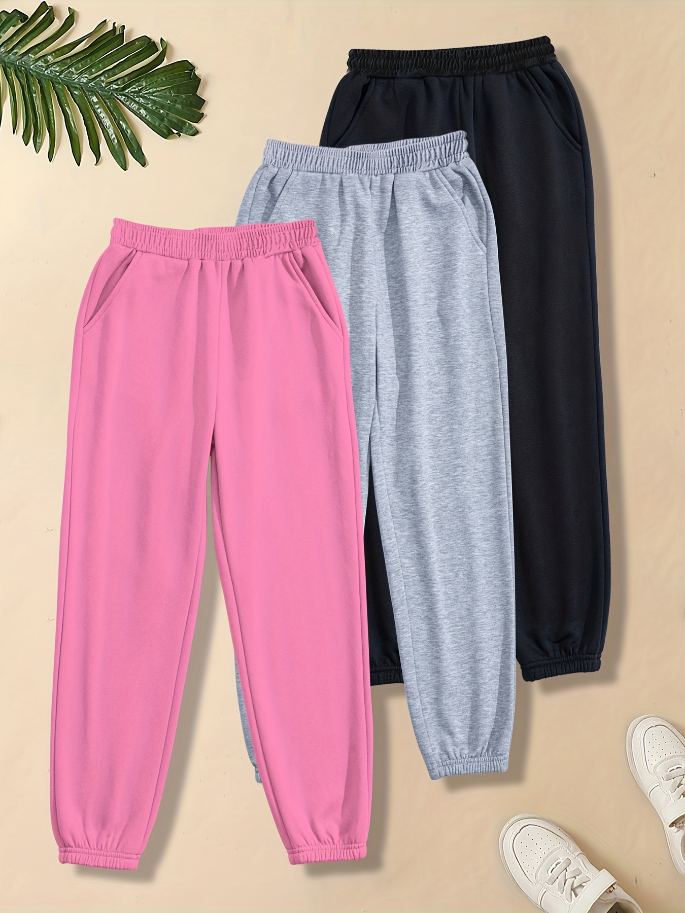 Solid Loose Basic Jogger Sweatpants Versatile Comfy Pants - Temu Canada