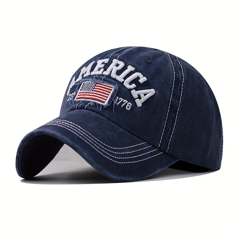 Washed Distressed Hats for Men Women Teens USA Flag Hat American Flag  Baseball Cap USA Adjustable Classic Dad Hat