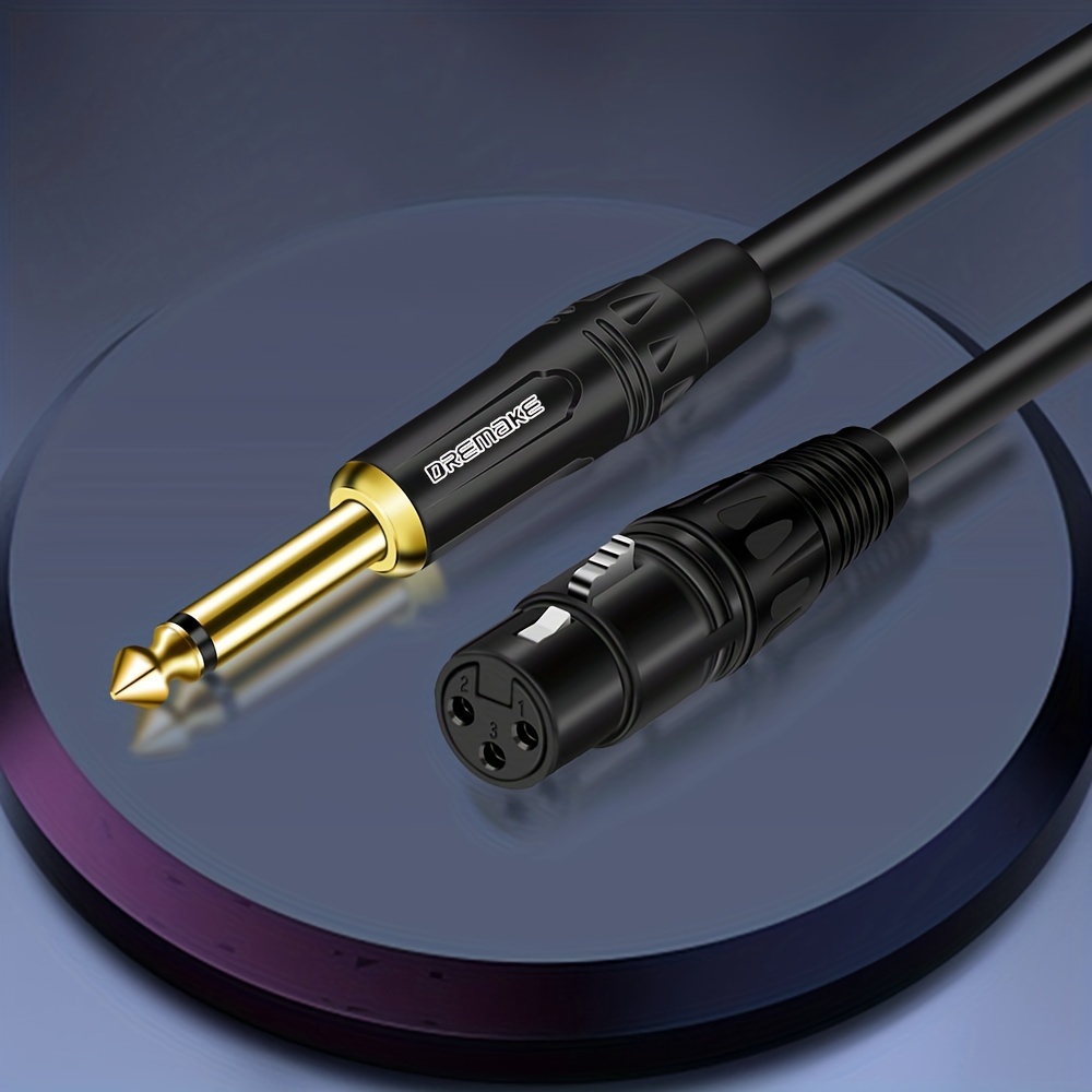 Ts To Xlr Female Unbalanced Microphone Cable Jack Ts 1/4 - Temu