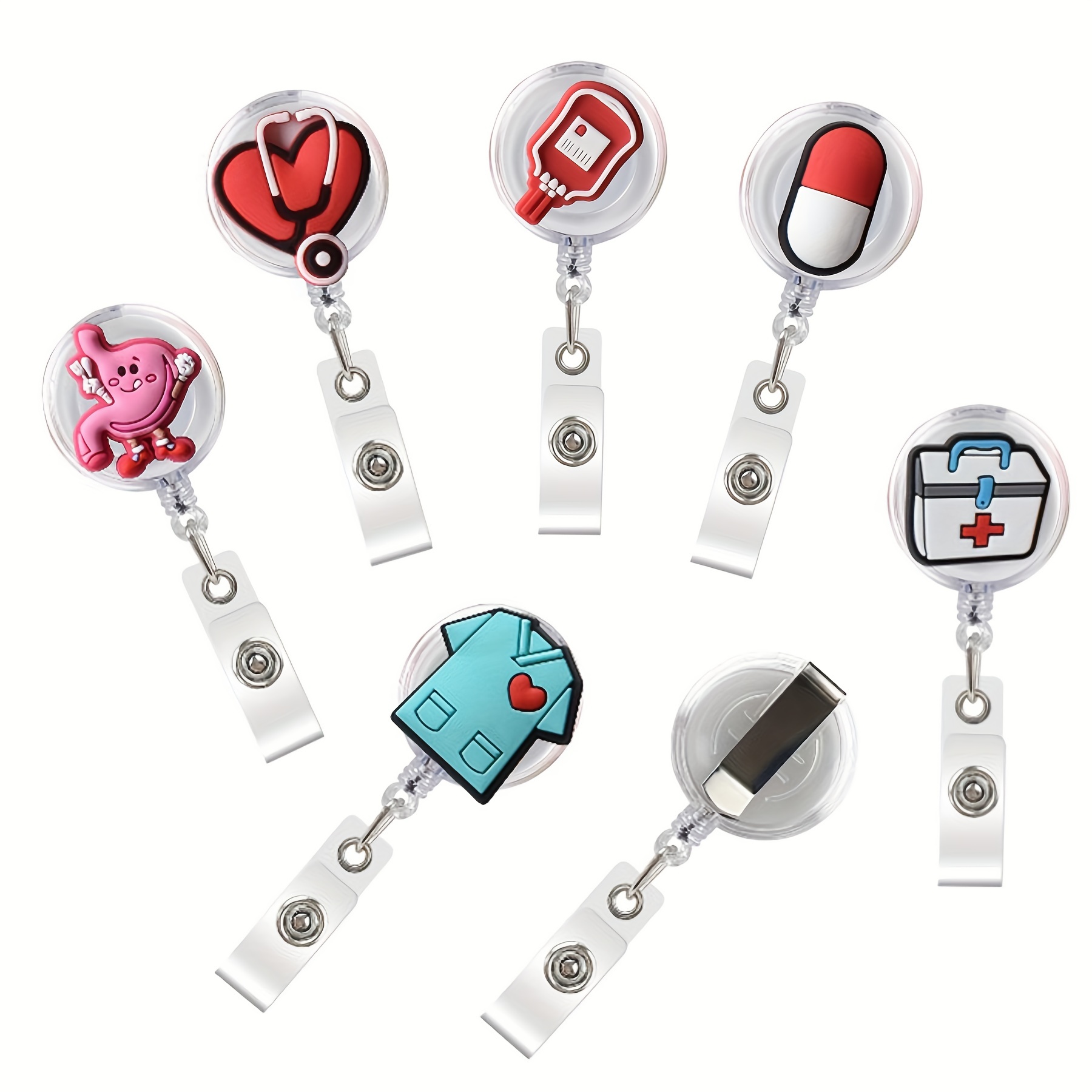 1Pc Retractable Badge Reels Cute Moxica Id Badge Reels Holder For Nurses  Doctor Medical Health Hospital Office Worker Nr Gifts