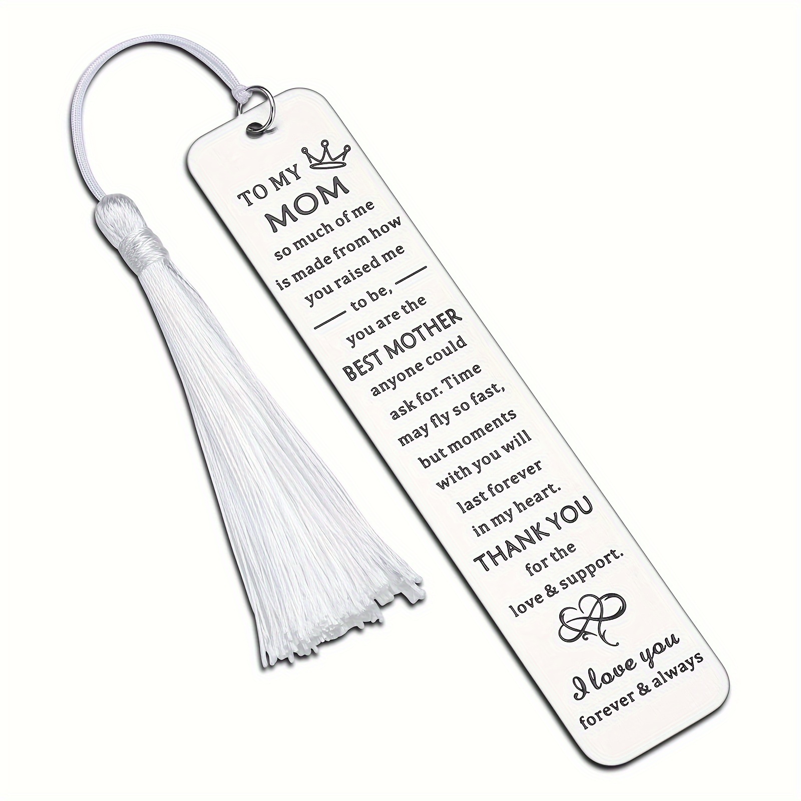 Bonus Mom Gifts from Son, Daughter - Best Bonus Mom, Step Mom Ever Gifts -  Bonus Mom Bookmark Stainless Steel - Christmas, Birthday, Mothers Day Gifts