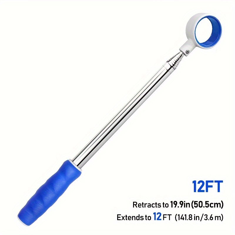 Image of 6ft/ 9ft/ 12ft/ 15ft Golf Ball Retriever - Stainless Steel Telescopic Golf Ball Picker, Rubber Anti-sliding Hand Grip